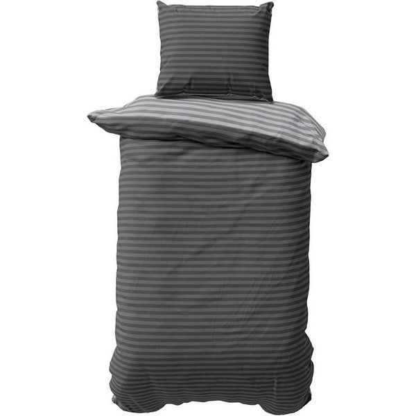 Visaggio Bettwäsche Baumwolle 135x200, 155x200, 155x220, 200x200, 200x220 oder 240x220, Renforcé, 2 teilig, Stripe Wendebettwäsche Streifen, mit Reißverschluss
