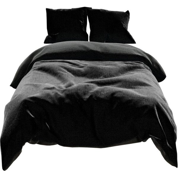 Visaggio Bettwäsche Winter Teddy Plüsch, Fleece, 2 teilig, Flauschig warmes Cashmere Touch, Einfarbig Wende