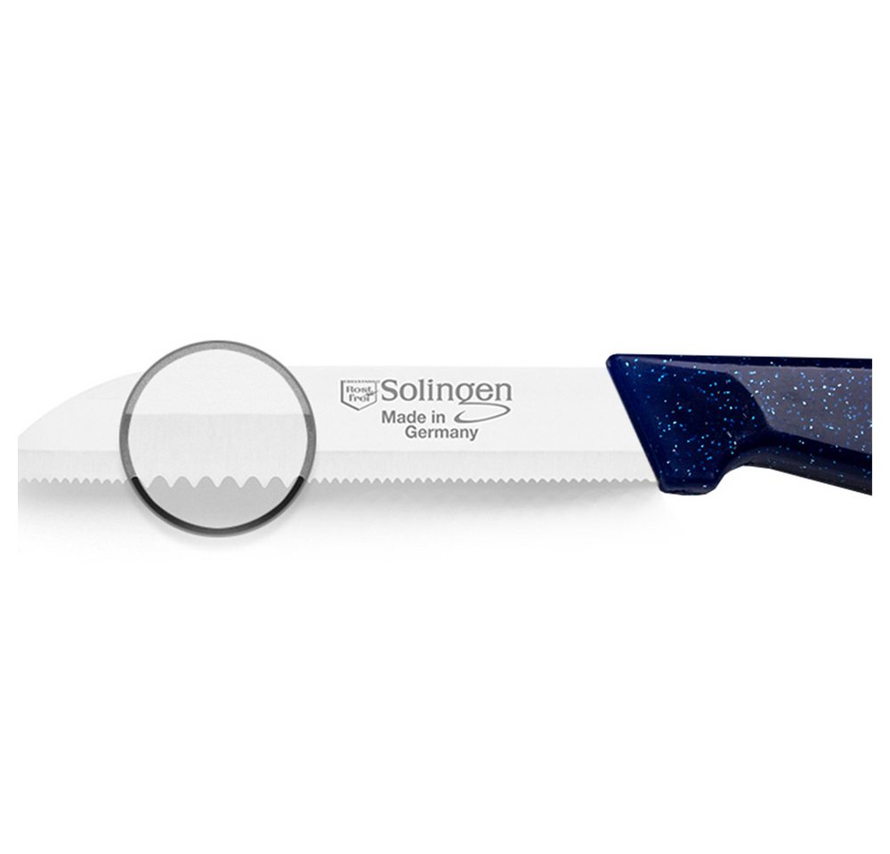 Visaggio Obstmesser Solingen Allzweckmesser Schälmesser Gemüsemesser Küchenmesser, Wellenschliff Solingen Messer, Flitter Optik, Edelstahl (rostfrei) – Bild 3 von 5