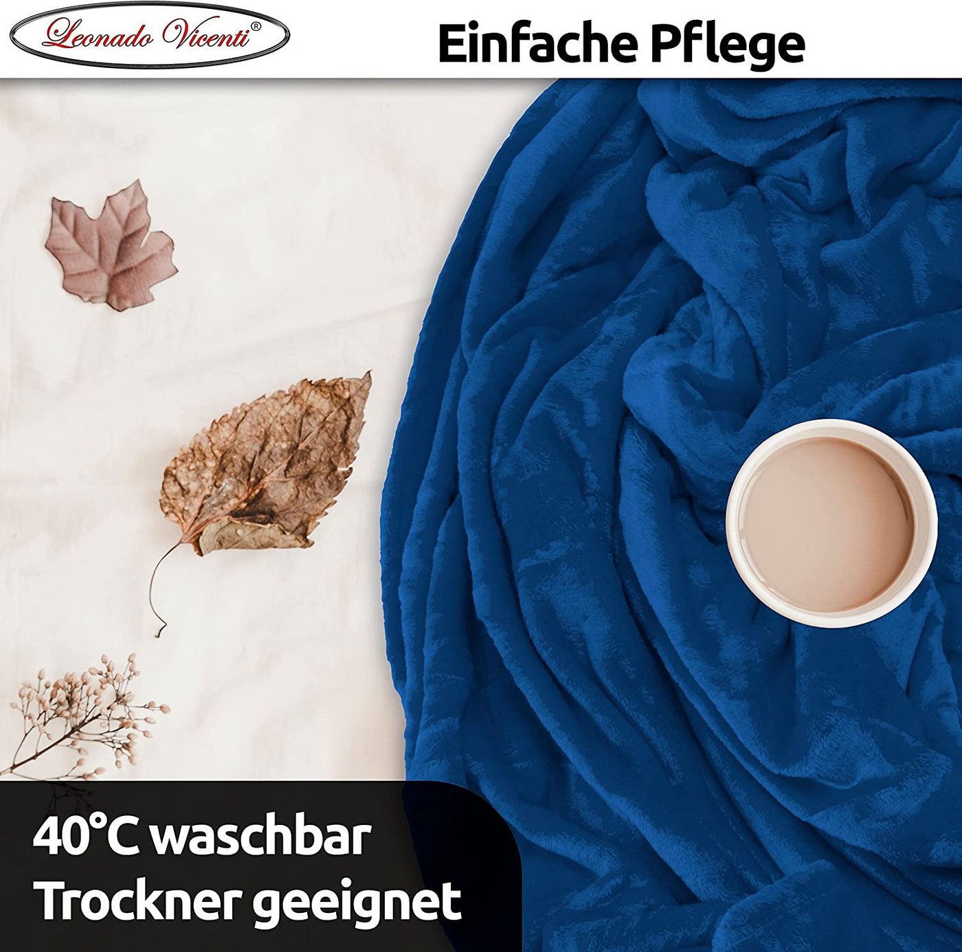 Wohndecke Kuscheldecke kuschelig warm Sofadecke, Visaggio, super weich und flauschig, Allergiker geeignet, atmungsaktiv – Bild 4 von 5