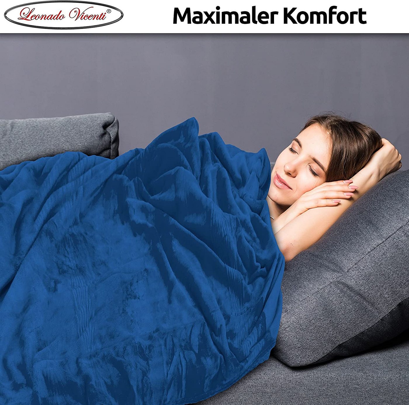 Wohndecke Kuscheldecke kuschelig warm Sofadecke, Visaggio, super weich und flauschig, Allergiker geeignet, atmungsaktiv – Bild 5 von 5