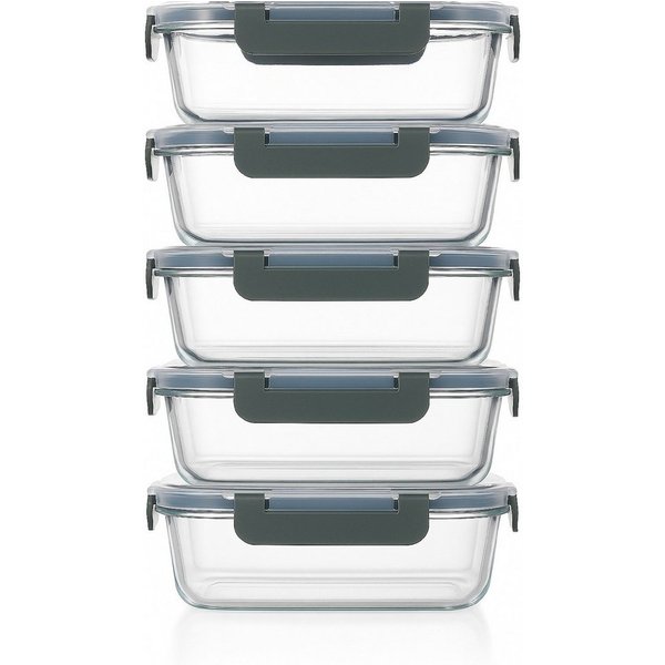 Visario Frischhaltedose Glasdosen Sets, Frischhaltedosen Glas, Glasbehälter mit Deckel, (5-tlg., Glasdosen mit Deckel Glaschalen mit Deckel)