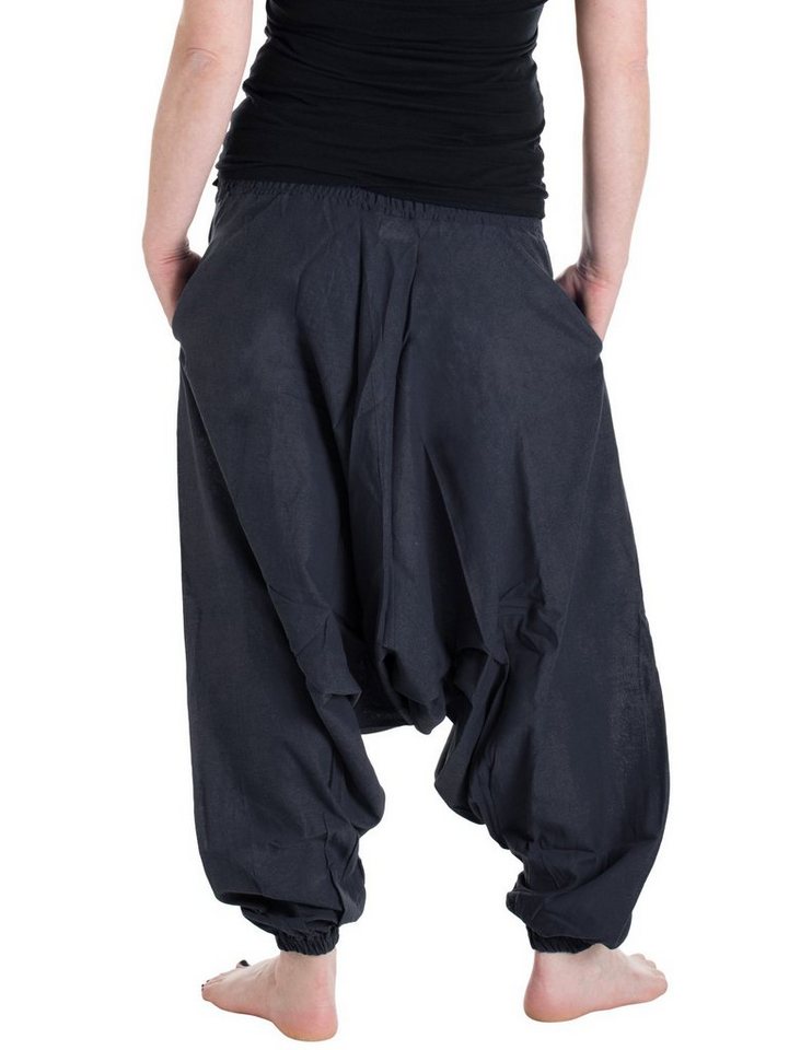 Vishes Haremshose Unisex Haremshose Einfarbig Einheitsgröße 34-46 Orientalisch, Yoga, Festival, Hippie Style – Bild 2 von 5