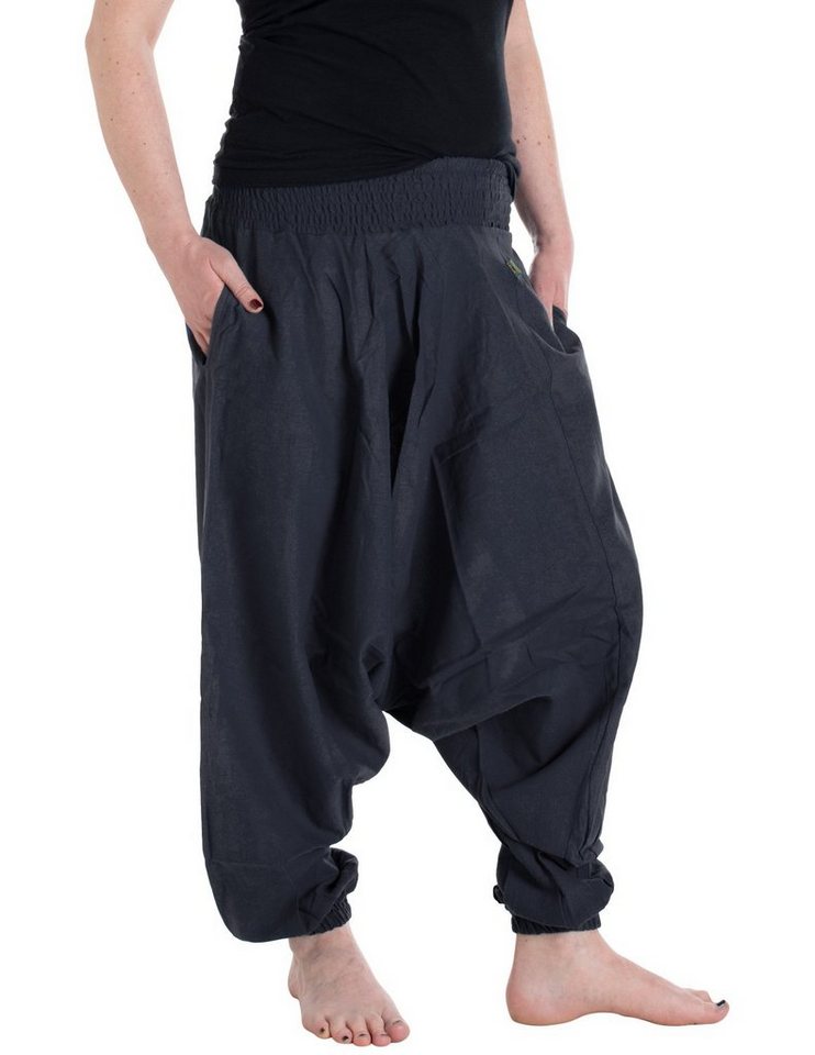 Vishes Haremshose Unisex Haremshose Einfarbig Einheitsgröße 34-46 Orientalisch, Yoga, Festival, Hippie Style – Bild 3 von 5