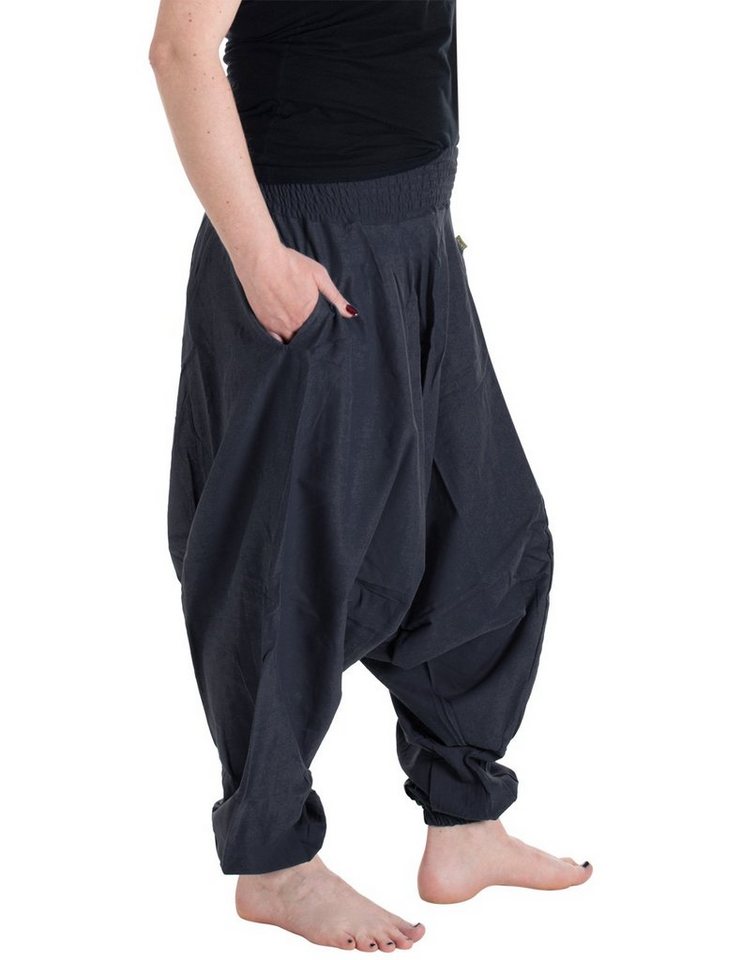 Vishes Haremshose Unisex Haremshose Einfarbig Einheitsgröße 34-46 Orientalisch, Yoga, Festival, Hippie Style – Bild 4 von 5