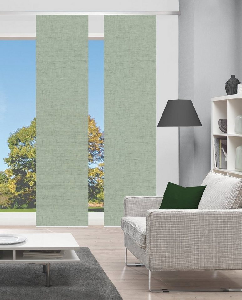 Vision S Schiebegardine 084827 PIVE Schiebegardine, halbtransparent, Bambusoptik, 260x60 cm (2 St), Paneelwagen, transparent, 100% Polyester – Bild 3 von 4