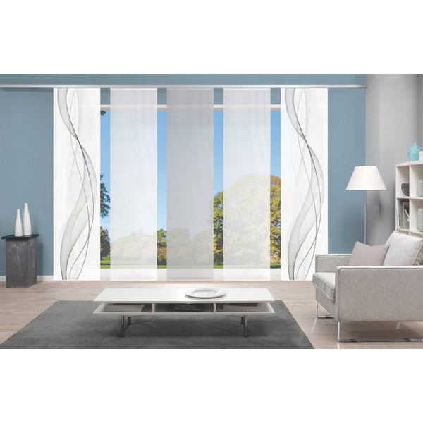 Vision S Schiebegardine 5ER SET HEIGHTS (5 St), Paneelwagen, halbtransparent, HxB: 260x60, Schiebevorhang 5er Set Digitaldruck
