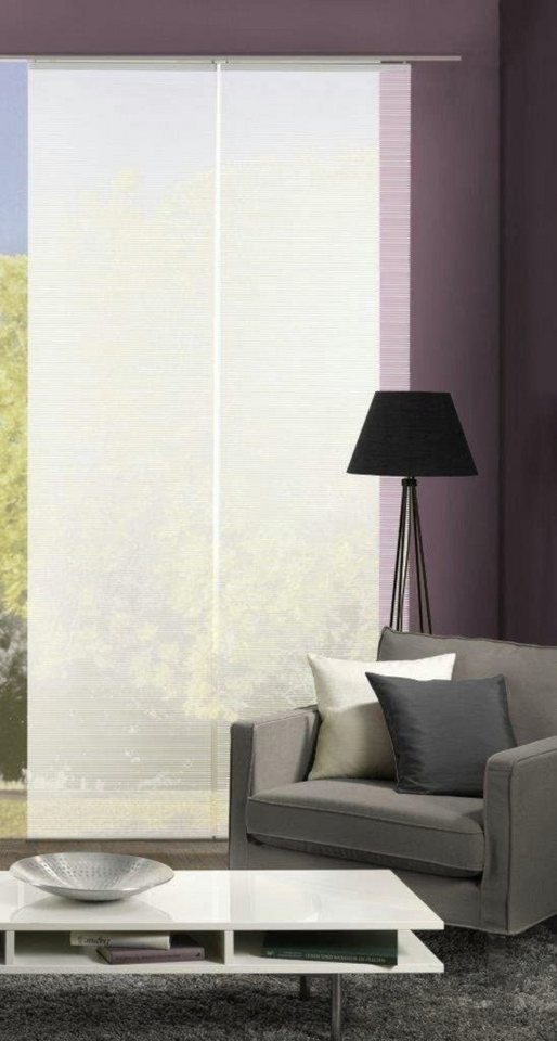 Vision S Schiebegardine 84401 Schiebegardine ROM halbtransparent, Bambus-Optik 260x60 cm, weiß (1 St), Paneelwagen, halbtransparent, 100% Polyester – Bild 2 von 4
