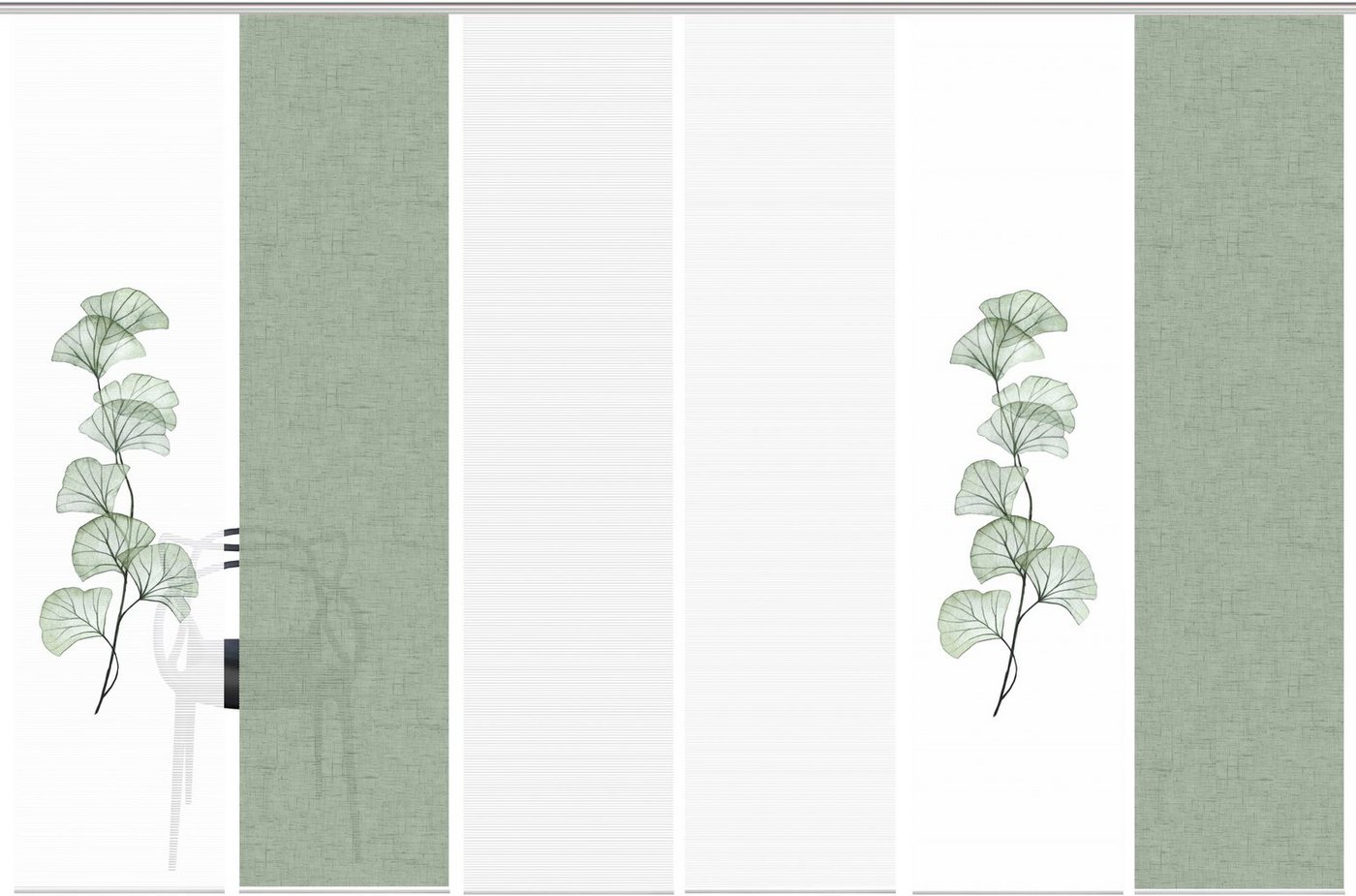 Vision S Schiebegardine BERTO 6er SET (6 St), Paneelwagen, halbtransparent, Schiebevorhang Digidruck 6er Set BERTO – Bild 2 von 4