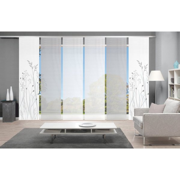Vision S Schiebegardine GRASIL 6er SET (6 St), Paneelwagen, blickdicht, Bambus-Optik, Digital bedruckt