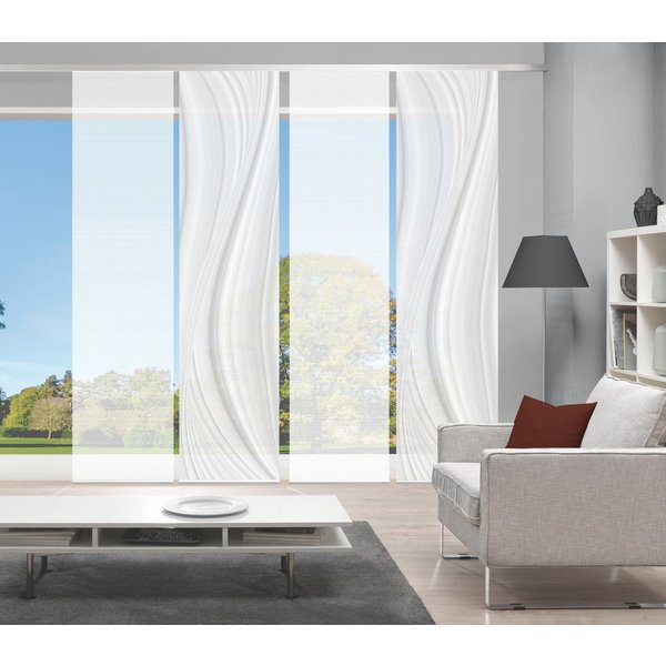 Vision S Schiebegardine LAURINA 4er SET (4 St), Paneelwagen, halbtransparent, Schiebevorhang Digidruck 4er Set LAURINA