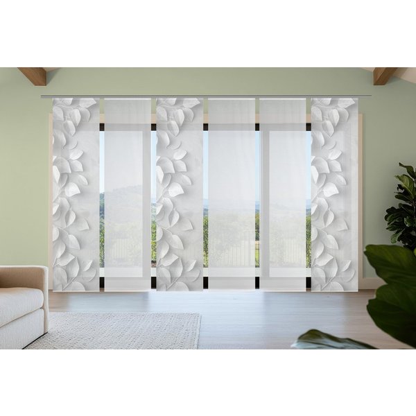 Vision S Schiebegardine RIXA (6 St), Paneelwagen, halbtransparent, Schiebevorhang,Bambusoptik,Digitaldruck,SET