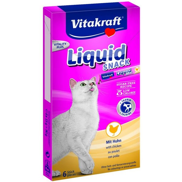 Vitakraft Katzensnack Cat Liquid Snack Huhn, 90g, Snack für: Katzen