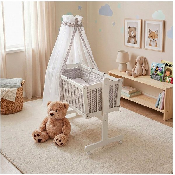 VitaliSpa® Babybett, Weiß, 40x90 mit Rollen, 1-tlg.