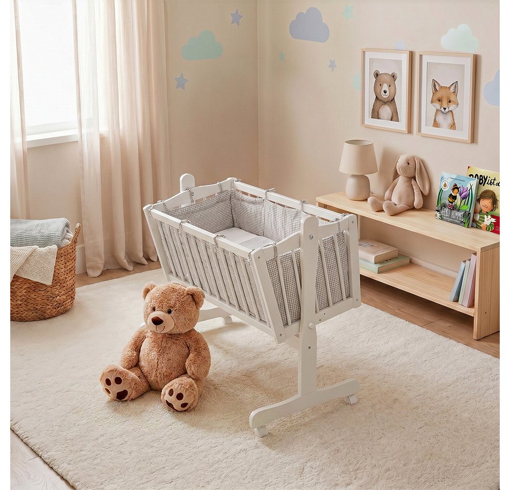 VitaliSpa® Babybett, Weiß, 40x90 mit Rollen, 1-tlg. – Bild 5 von 5