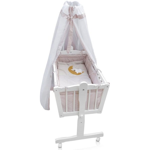 VitaliSpa® Babybett, Weiß, 102.5 x 140 cm mit Rollen