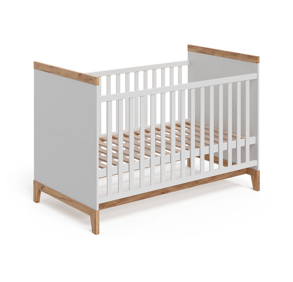 VitaliSpa® Babybett Malia, Weiß/Artisan, 70x140 cm, 1-tlg. – Bild 3 von 5