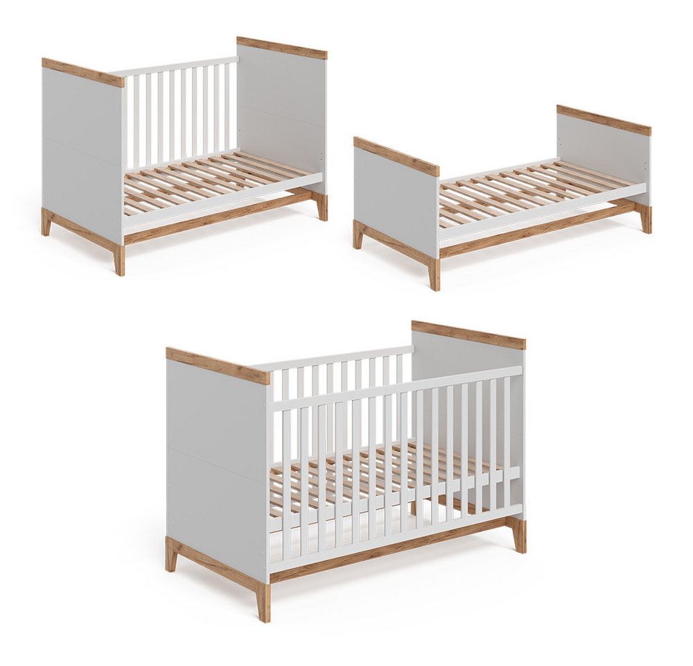 VitaliSpa® Babybett Malia, Weiß/Artisan, 70x140 cm, 1-tlg. – Bild 5 von 5