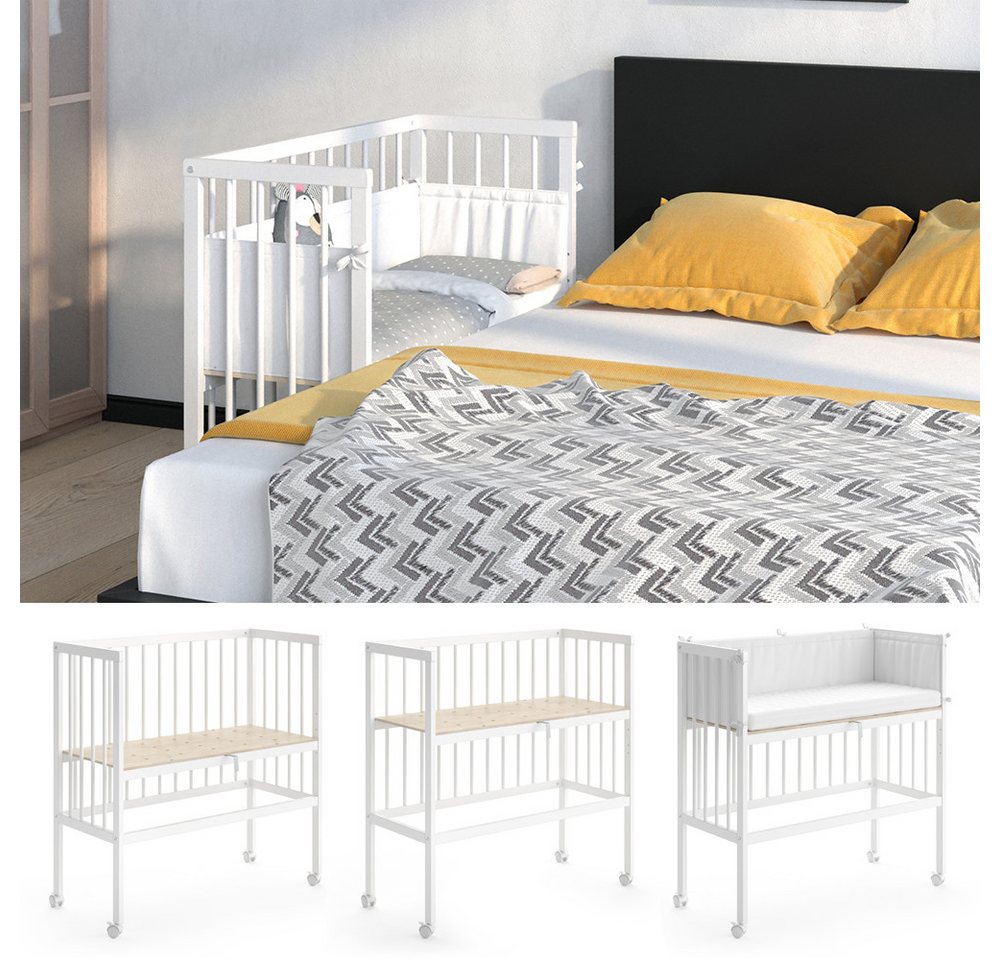 VitaliSpa® Beistellbett Sophie, Weiß, 40 x 90 cm 1 Seitenschiene, 1-tlg. – Bild 2 von 5