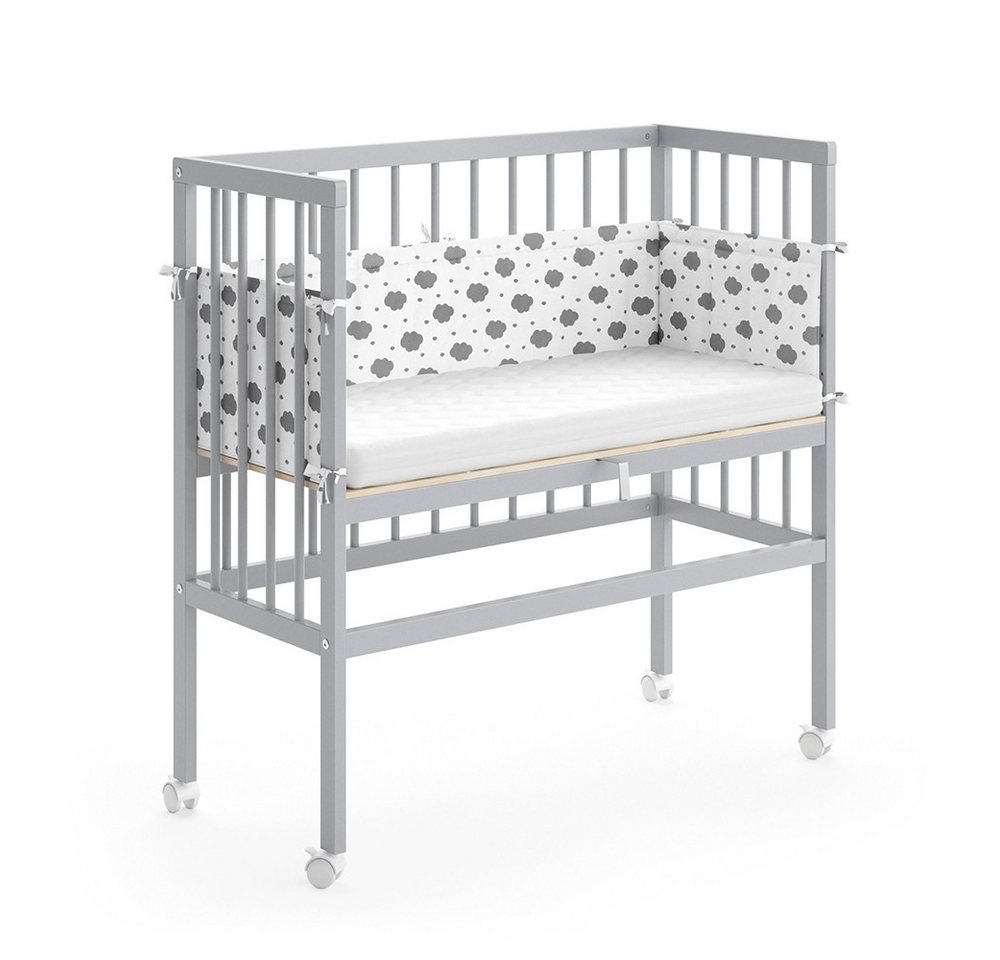 VitaliSpa® Beistellbett Sophie, Grau, 40 x 90 cm 1 Seitenschiene, 1-tlg. – Bild 4 von 5
