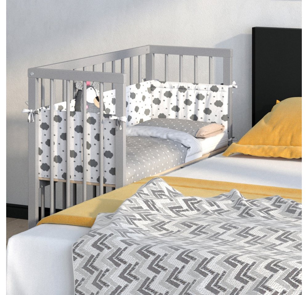VitaliSpa® Beistellbett Sophie, Grau, 40 x 90 cm 1 Seitenschiene, 1-tlg. – Bild 5 von 5