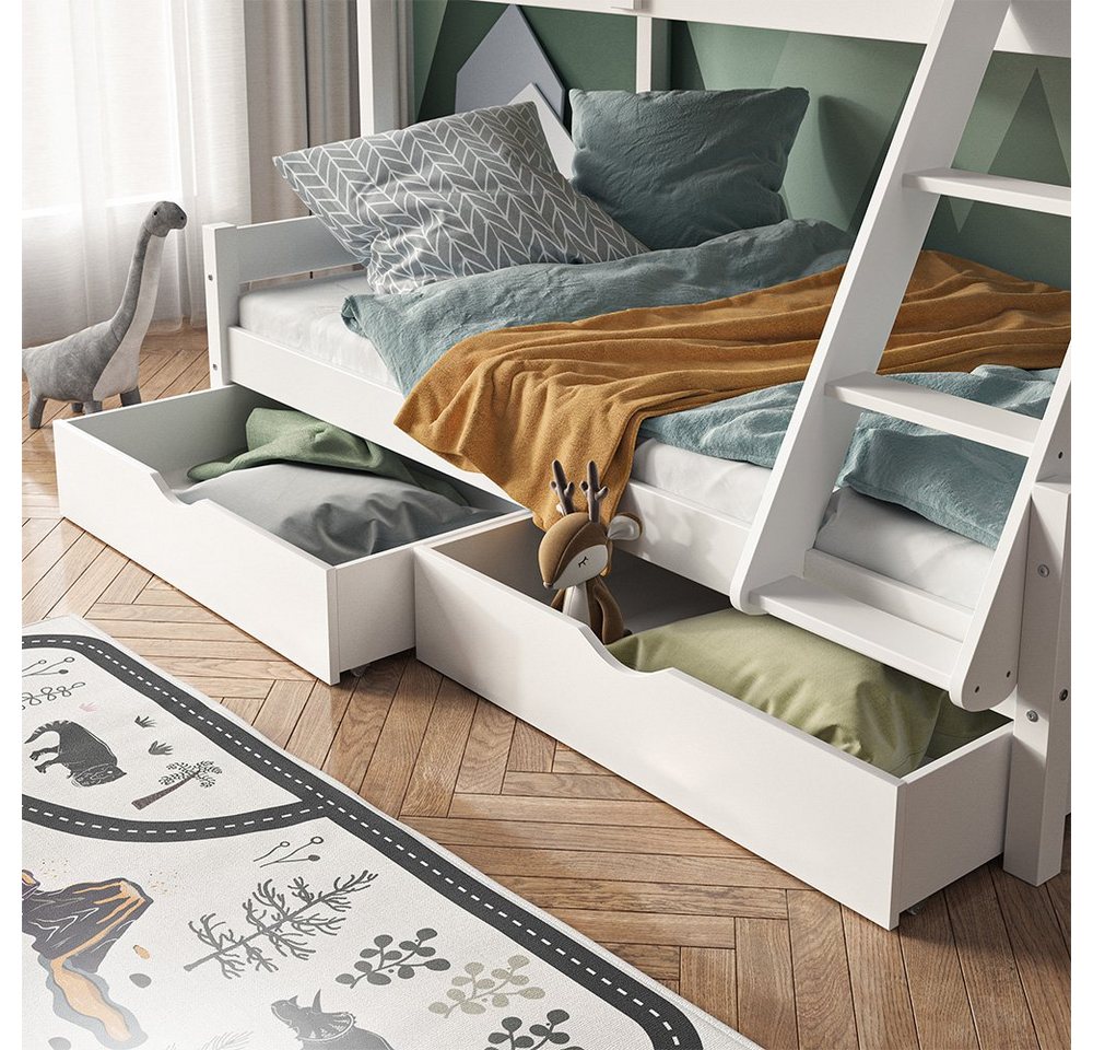 VitaliSpa® Bettschubkasten Everest, Weiß, 98 x 56 cm 2er Set (2 St), rollbar – Bild 5 von 5