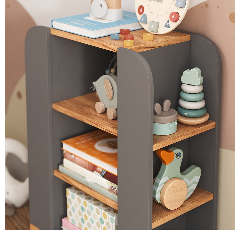 VitaliSpa® Bücherregal Malia, Artisan/Grau, 60 x 88 cm mit 9 fächern, 1-tlg. – Bild 4 von 5