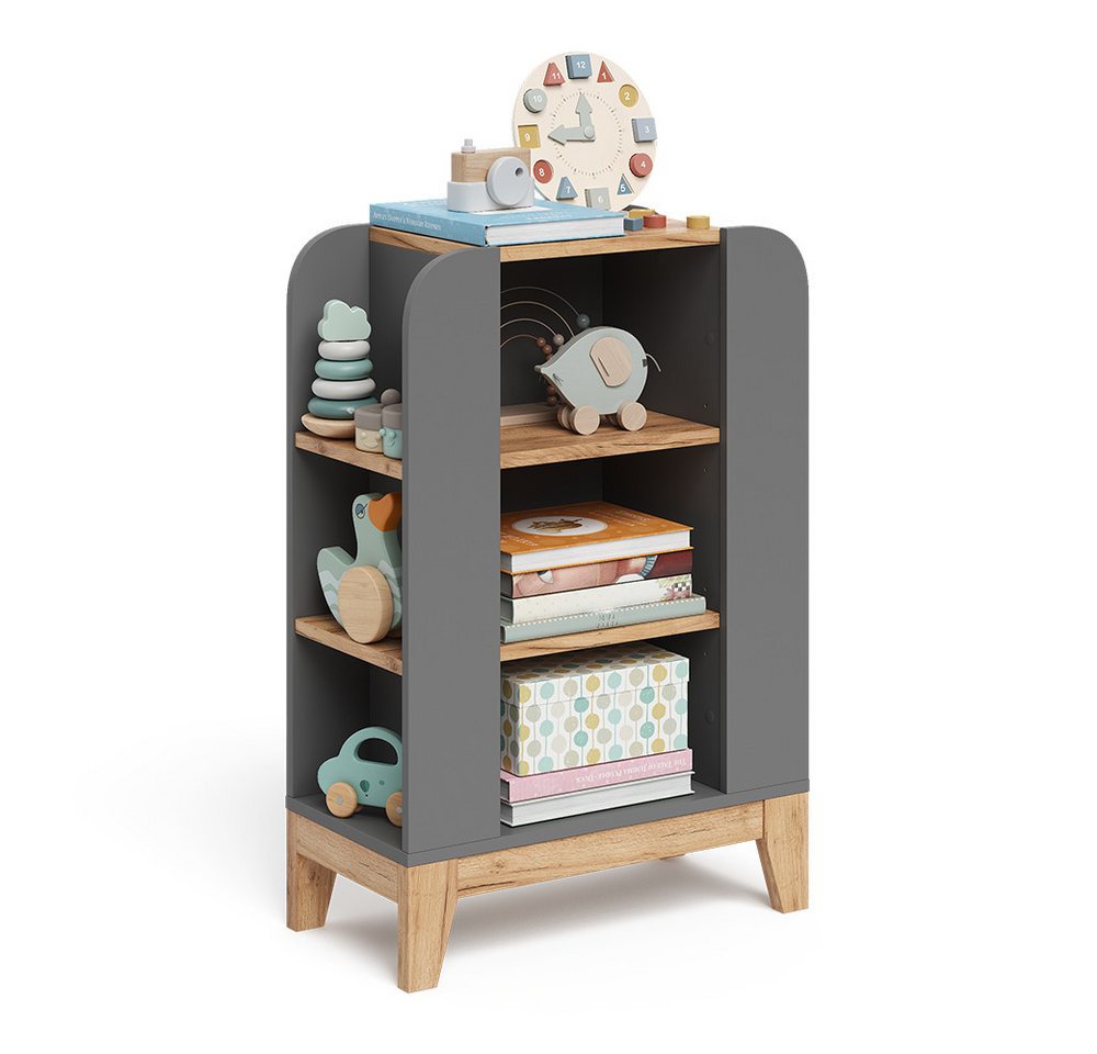 VitaliSpa® Bücherregal Malia, Artisan/Grau, 60 x 88 cm mit 9 fächern, 1-tlg. – Bild 5 von 5