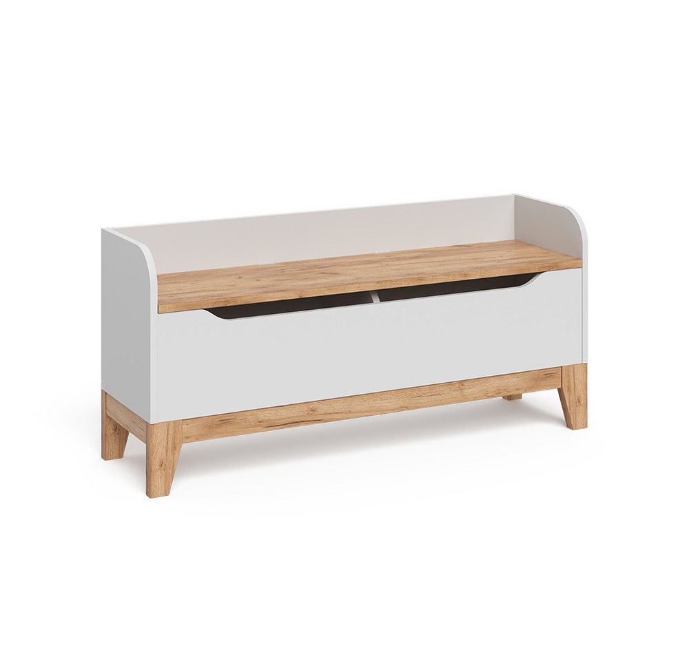 VitaliSpa® Bücherregal Malia, Weiß/Artisan/Weiß, 107.2 x 50 cm mit Sitzfläche, 1-tlg. – Bild 3 von 5