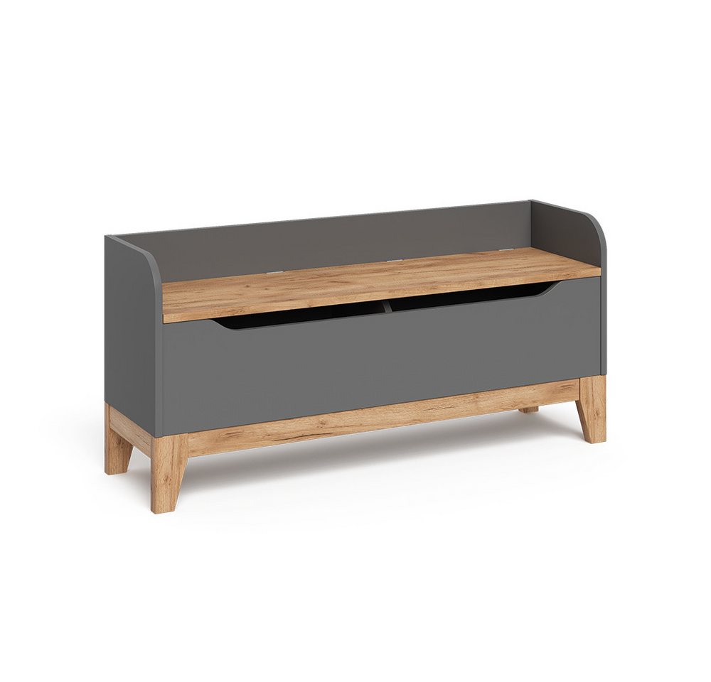 VitaliSpa® Bücherregal Malia, Grau/Artisan/Artisan, 107.2 x 50 cm mit Sitzfläche, 1-tlg. – Bild 3 von 5
