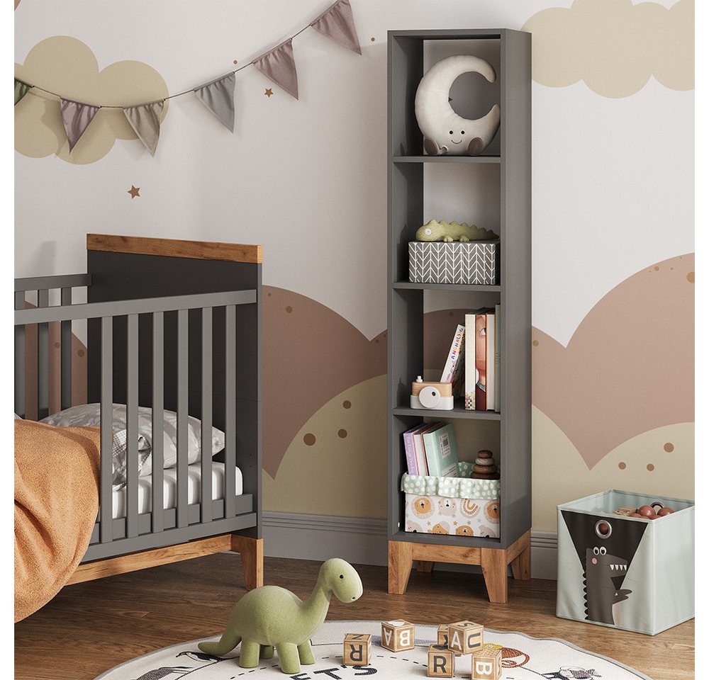 VitaliSpa® Bücherregal Malia, Grau/Artisan/Artisan, 35.2 x 159.5 cm, 1-tlg. – Bild 3 von 5