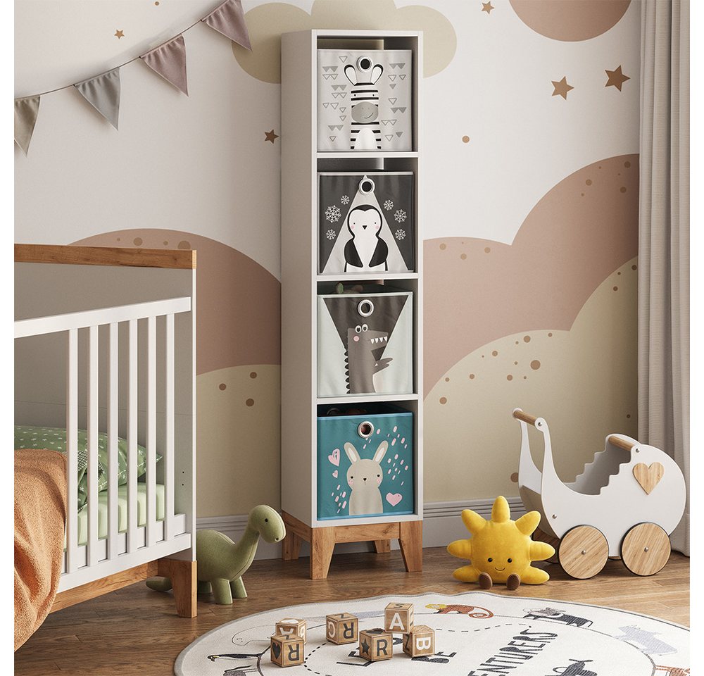 VitaliSpa® Bücherregal Malia, Weiß/Artisan/Artisan, 35.2 x 159.5 cm, 1-tlg. – Bild 4 von 5