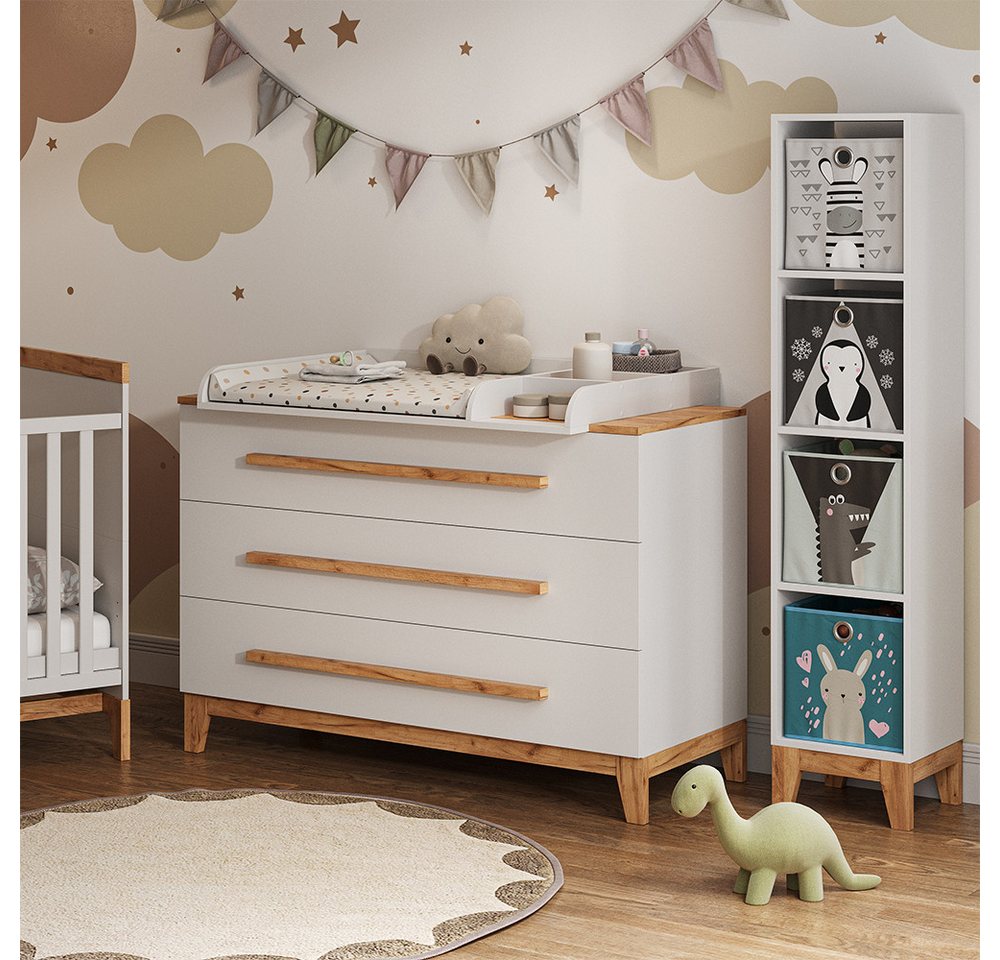 VitaliSpa® Bücherregal Malia, Weiß/Artisan/Artisan, 35.2 x 159.5 cm, 1-tlg. – Bild 5 von 5