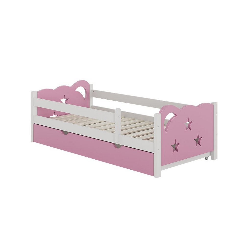 VitaliSpa® Kinderbett Jessica, Rosa/Weiß, 80x160 cm mit Schublade, ohne Matratze (2-tlg), Fade Resistant – Bild 4 von 5