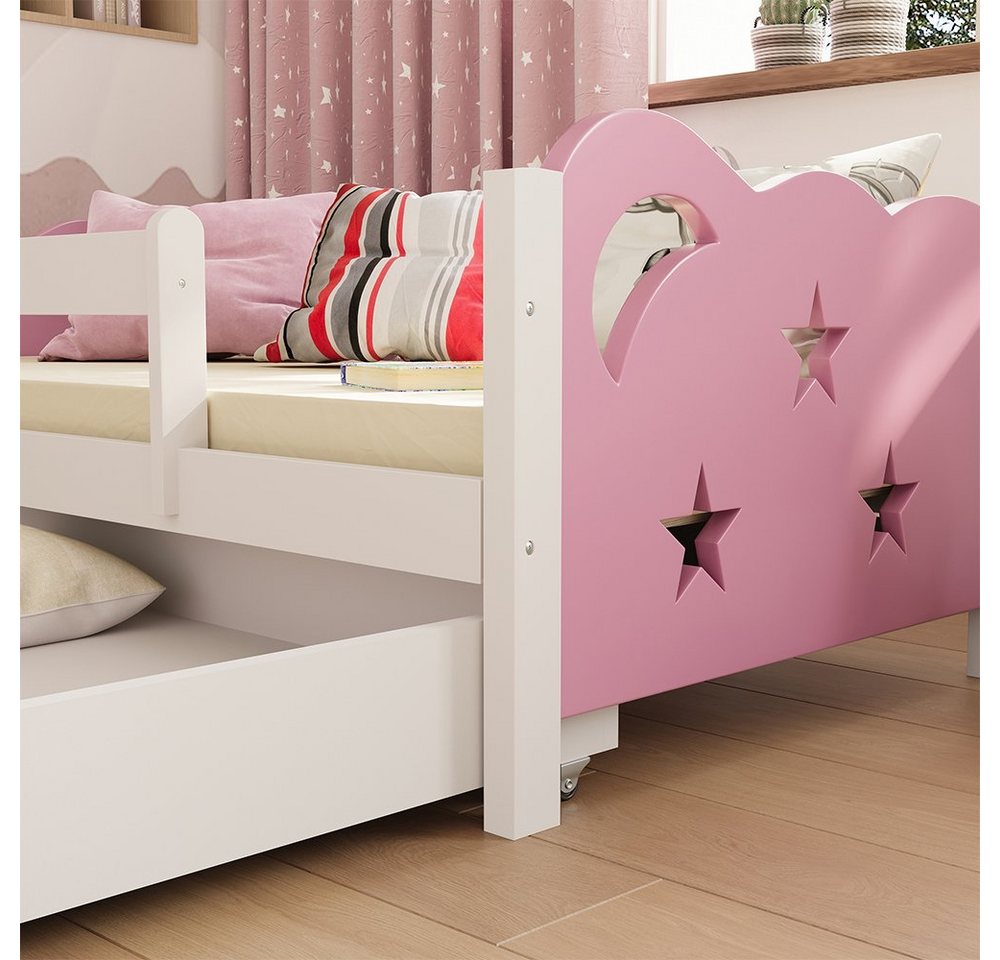 VitaliSpa® Kinderbett Jessica, Rosa/Weiß, 80x160 cm mit Schublade, ohne Matratze (2-tlg), Fade Resistant – Bild 5 von 5