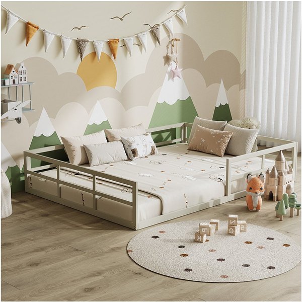 VitaliSpa® Kinderbett Minno, Greige, 205 x 145 cm ohne Matratze (1-tlg)