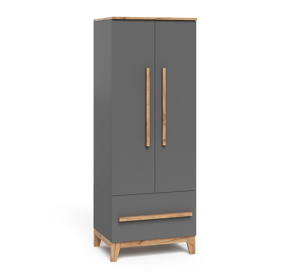 VitaliSpa® Kleiderschrank Malia, Grau/Artisan/Artisan, 70 x 186.8 cm (1-St) – Bild 3 von 5