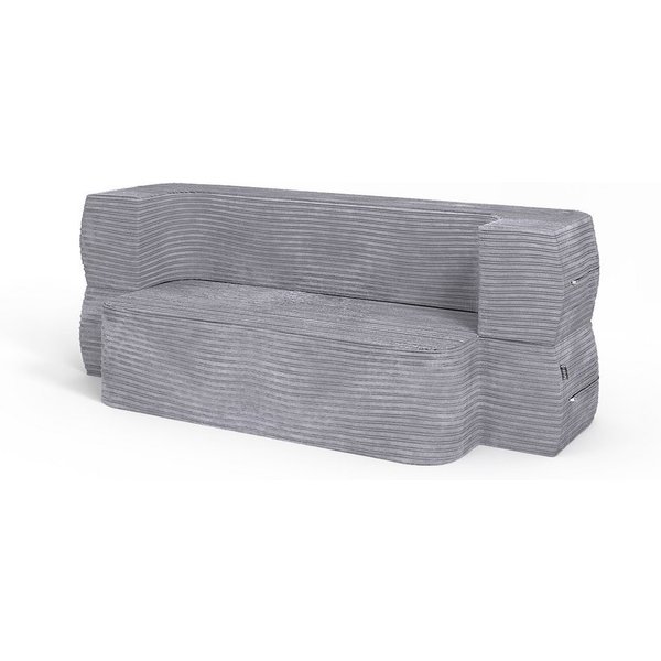 VitaliSpa® Schlafsofa Lille, Grau, 190 cm mit Schlaffunktion, 1 Teile, faltbar