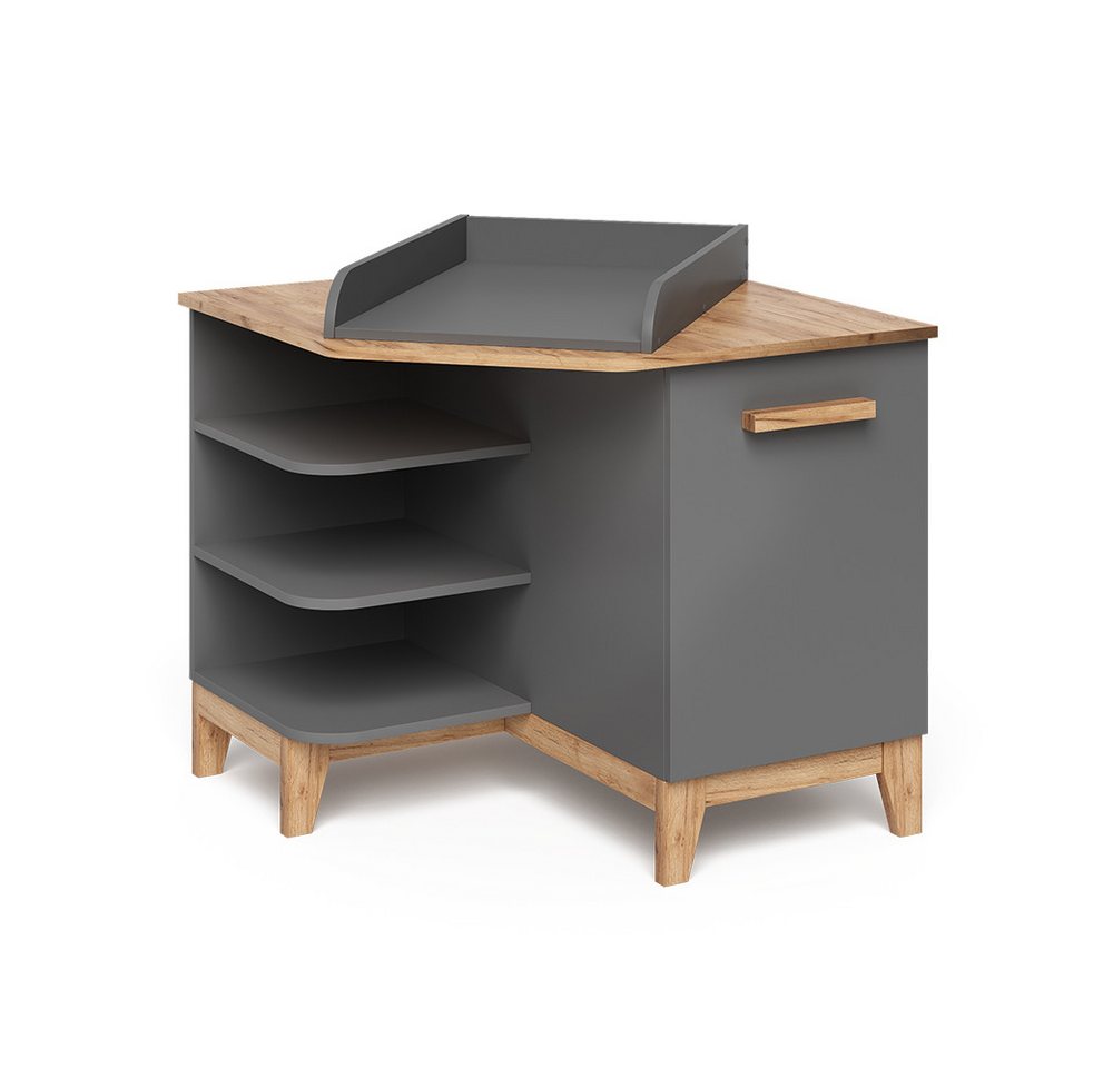 VitaliSpa® Wickelkommode Malia, Grau/Artisan/Artisan, 85 x 85.2 cm mit Tür – Bild 3 von 5