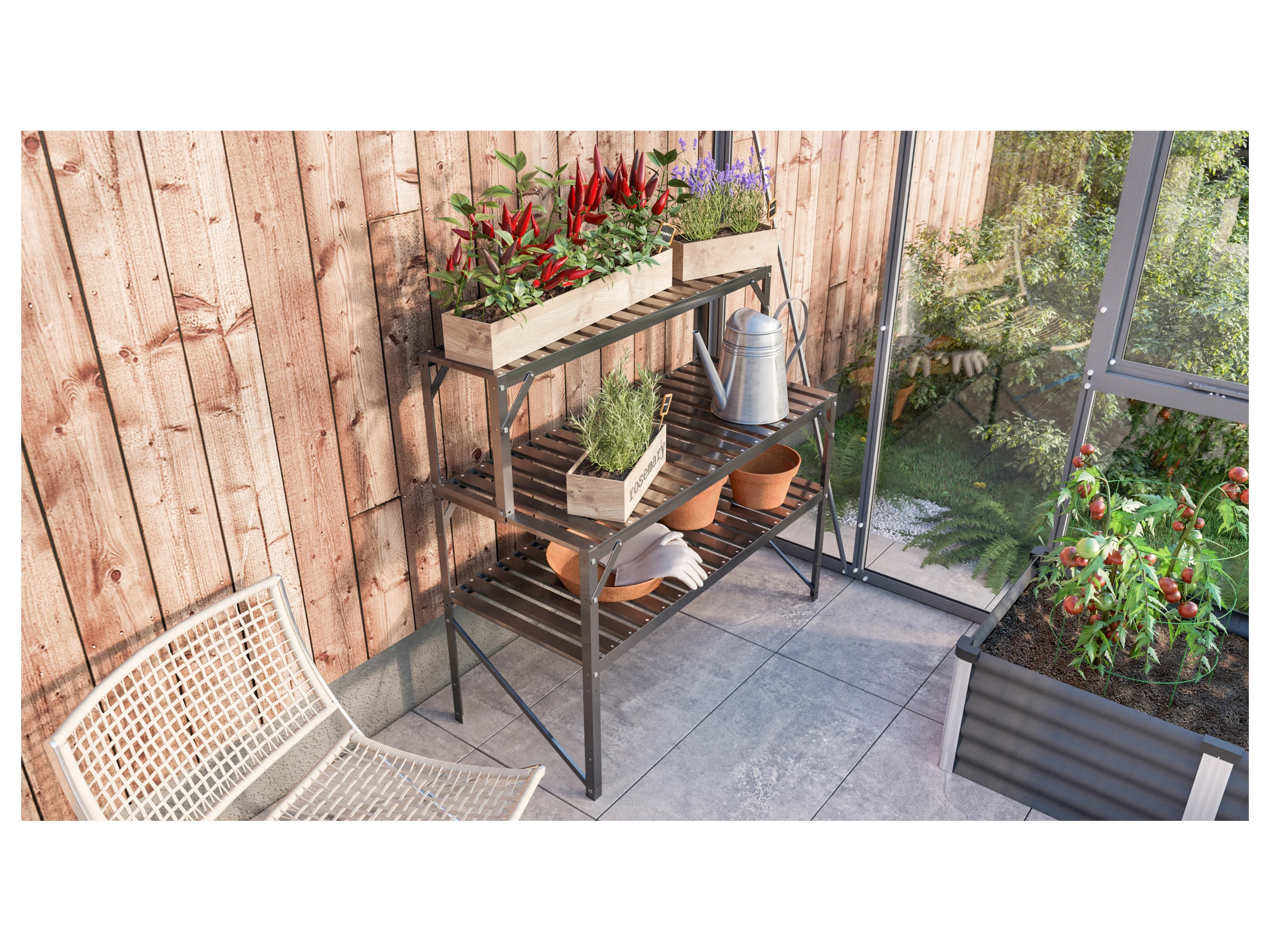 VITAVIA Alu-Tischaufsatz, 121 x 28 x 39 cm, schwarz – Bild 3 von 3