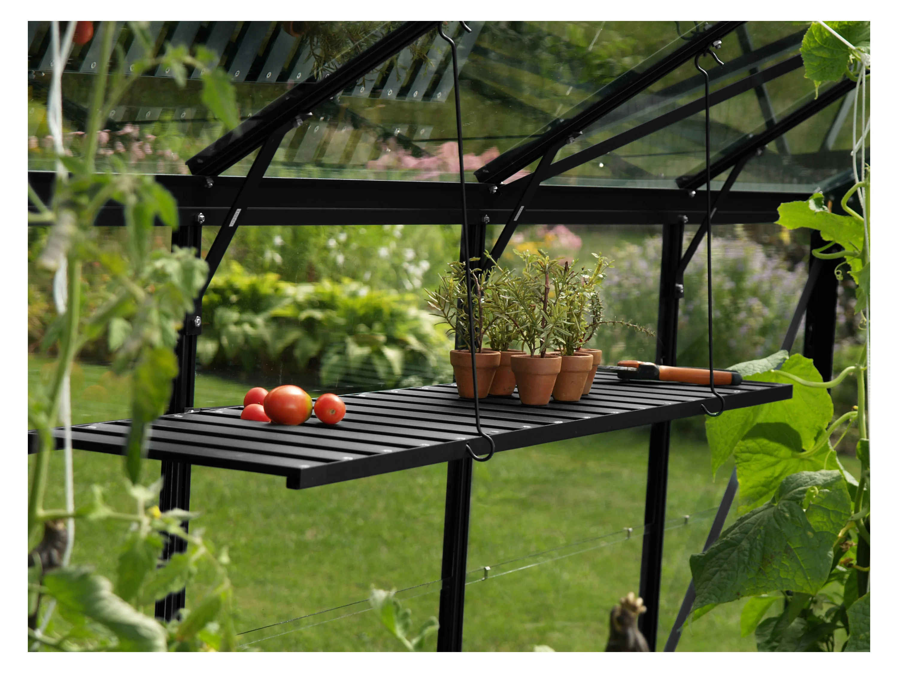 VITAVIA Gewächshaus Alu-Klappregal, 120 x 30 x 34 cm, schwarz – Bild 2 von 4