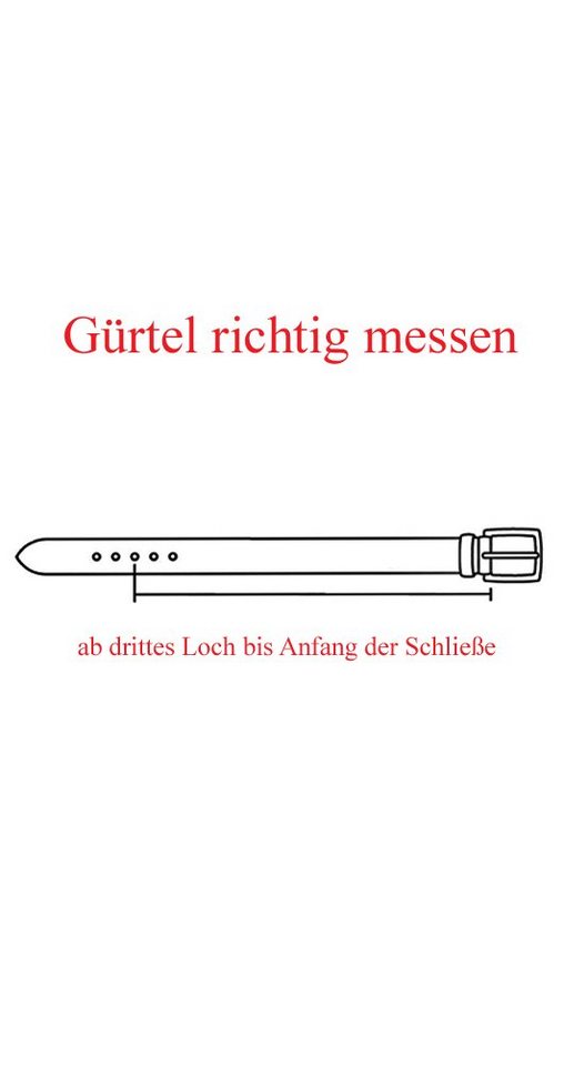 VITTOZZI Ledergürtel Gürtel, Milano 3,5cm – Bild 2 von 3