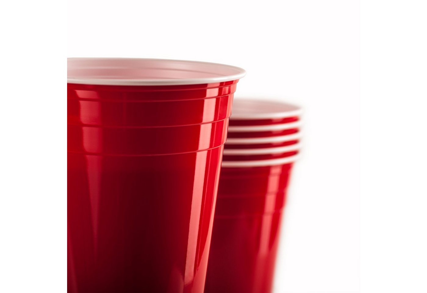Vivaloo Becher 473 ml Plastikbecher wiederverwendbar, Original American Red Cups, 50-tlg., Partybecher Hartplastik Becher – Bild 5 von 5