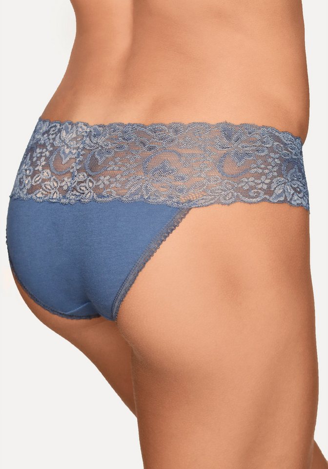 Vivance by Lascana Brasilslip (3er-Pack) aus elastischer Baumwolle mit floraler Spitze – Bild 3 von 5