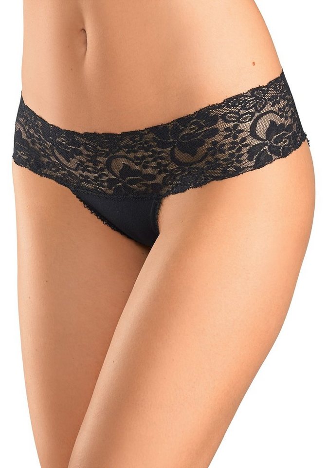 Vivance by Lascana Brasilslip (3er-Pack) aus elastischer Baumwolle mit floraler Spitze – Bild 2 von 5