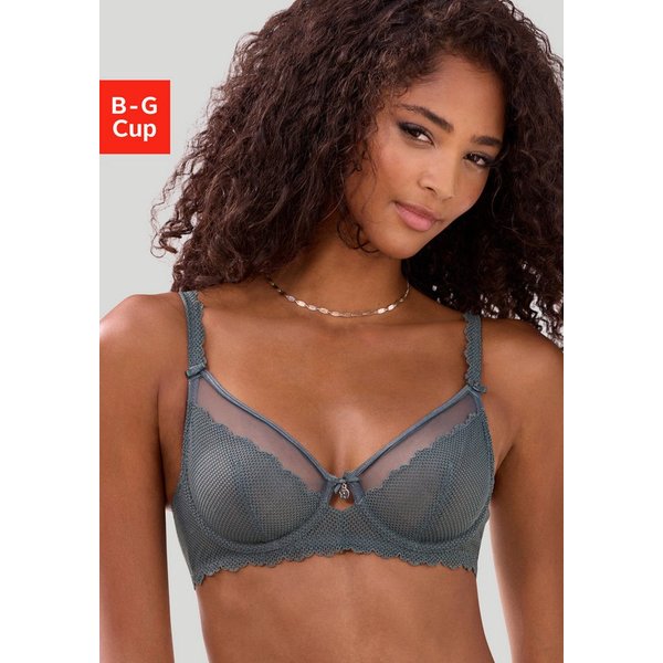 Vivance by Lascana Bügel-BH, BH mit Bügel, Spitzen-BH, als Dessous-Set kombinierbar aus elastischer Netzspitze, große Größen, Dessous