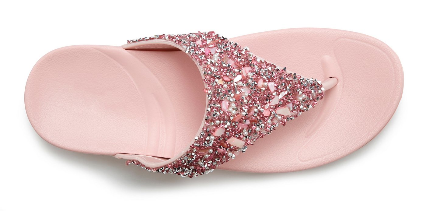 Vivance by Lascana Flip Flop, Badelatsche, Badeschuhe, Pantolette, Zehentrenner, Badezehentrenner NEU Sommerschuh mit modischem Glitzerdetail VEGAN – Bild 4 von 5