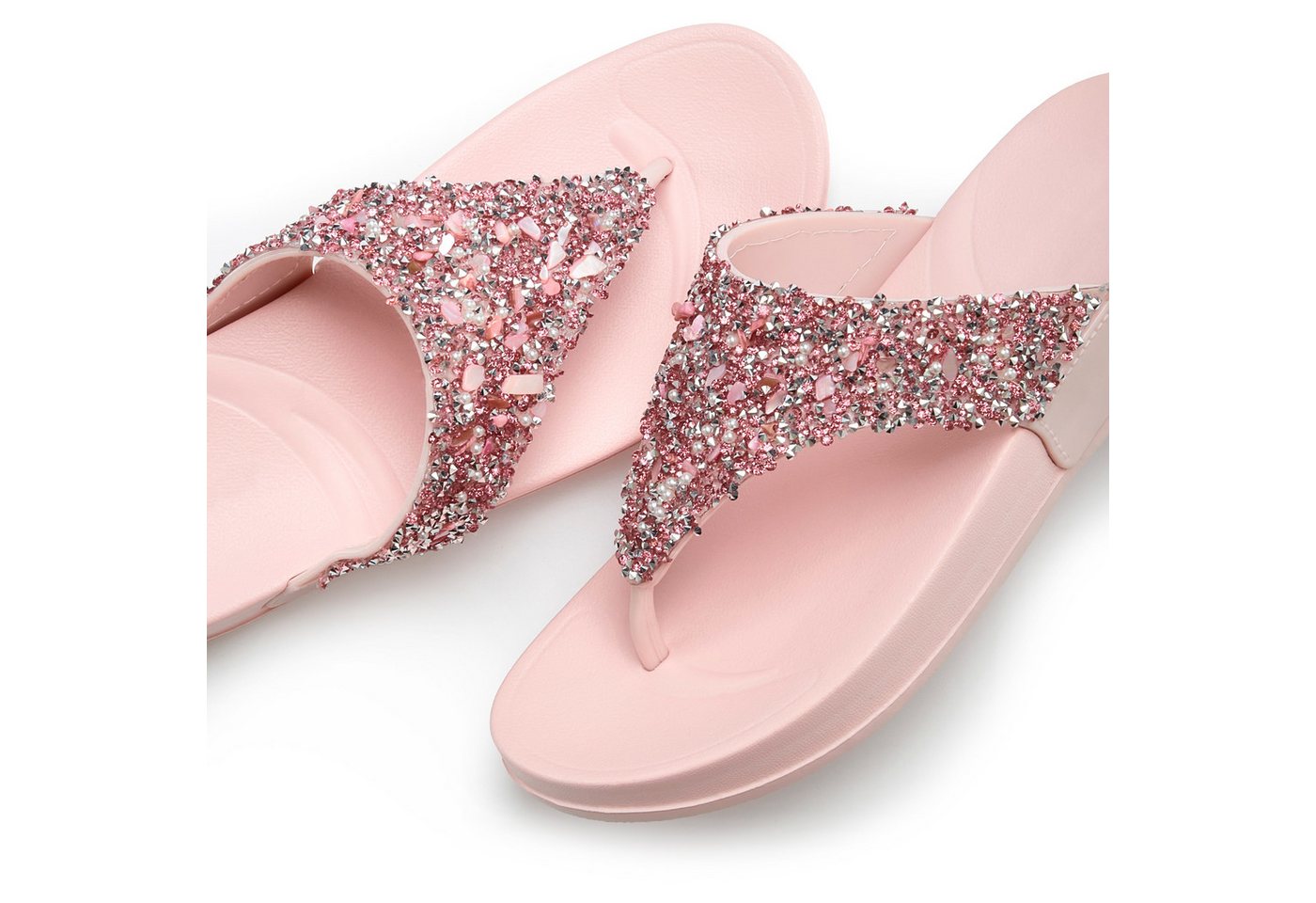 Vivance by Lascana Flip Flop, Badelatsche, Badeschuhe, Pantolette, Zehentrenner, Badezehentrenner NEU Sommerschuh mit modischem Glitzerdetail VEGAN – Bild 5 von 5