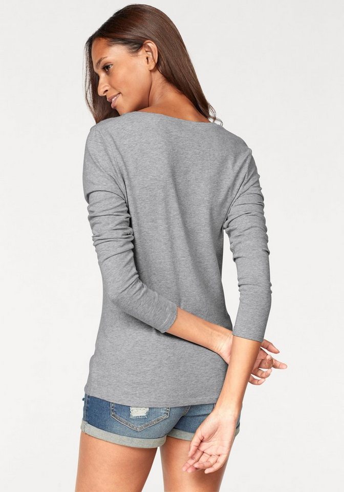Vivance by Lascana Langarmshirt (2er-Pack) aus elastischer Baumwoll-Qualität, besonders weich – Bild 3 von 5