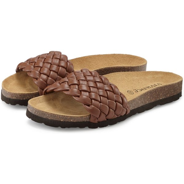 Vivance by Lascana Mule, Sandale, offener Schuh, Sommerschuh, Pantolette NEU mit komfortablem Korkfußbett & weicher Innensohle aus Leder